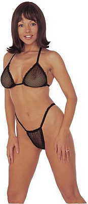 0 Fishnet Bra and Brief Set