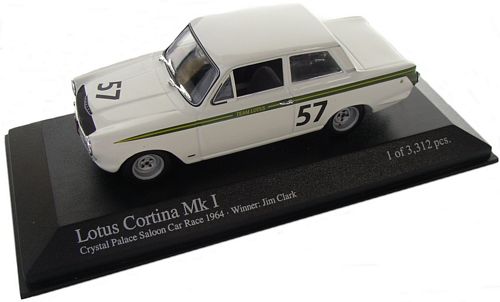 1:43 Minichamps Lotus Ford Cortina MK1 Team Lotus Crystal Palace 1964 - Jim Clark