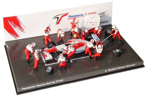 1-43 Scale 1:43 Minichamps Toyota Panasonic TF102 Pitstop Diorama - A.McNish