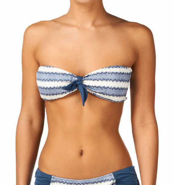 1 Sol Womens 1 Sol Tie Front Bandeau Bikini Top -