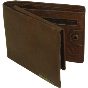 Mens Animal Canada Leather Wallet. Chocolate