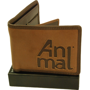 Mens Animal Guinea Leather Wallet. Chocolate