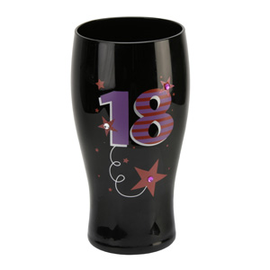 Birthday Black Beer Glass