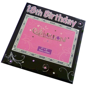 Birthday Black Glass Photo Frame