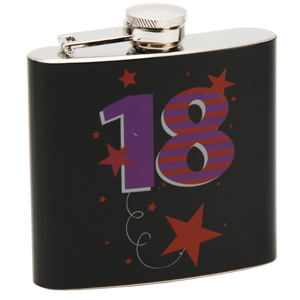 Birthday Black Hip Flask