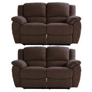 Pisa regular recliner sofas, chocolate