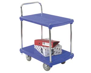 2 tier plastic platform trolley