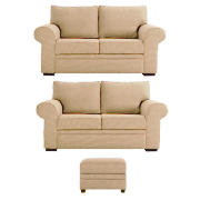 York Regular Sofas & Footstool, Oatmeal