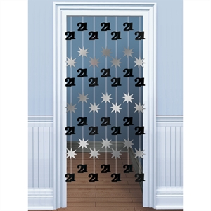 Black/Silver Foil Door Curtain