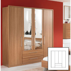 26011 Wiemann - Campina  4 Door/2 Drawer Wardrobe