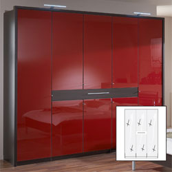 26072 Wiemann - Dublin Red  3 Door  1 Drawer Wardrobe