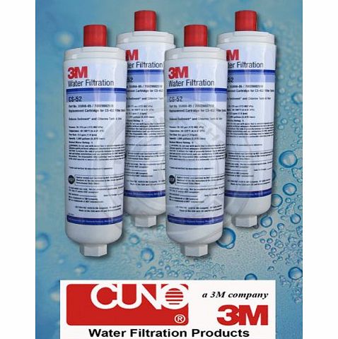 3M-CUNO 4 PACK x ORIGINAL CS-52/CS-452 BOSCH/NEFF/SIEMENS Internal fridge filter-MODEL NO.s 5586605-06