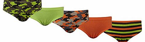 4 KIDZ 4KIDZ Older Boys Childrens Briefs 5 Pack Cotton Underwear Elasticated Waist