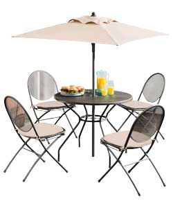 Seater Mesh Patio Furniture Set - Black