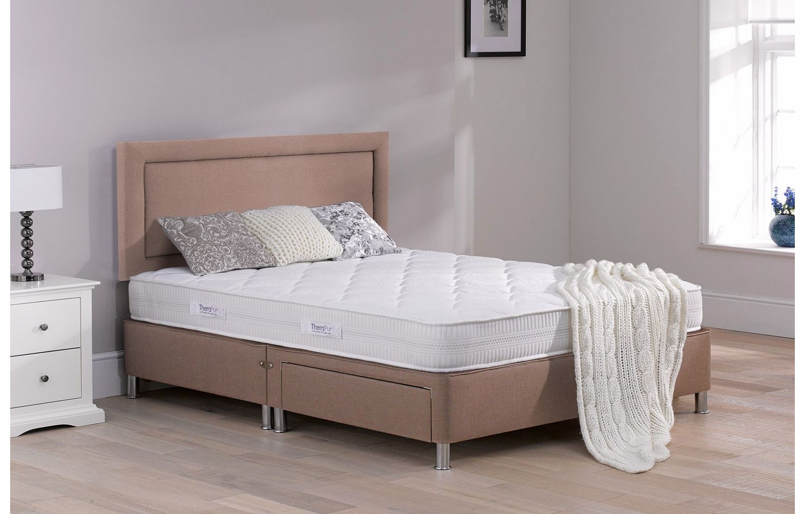 Therapur Hush 20 Divan Bed With Legs - Medium