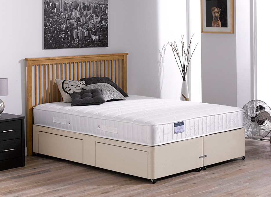 Harrison Pocket Spring Divan Bed - Medium - Beige