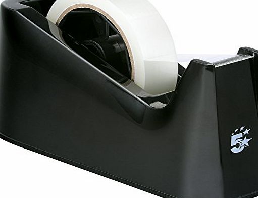 5 Star Tape Dispenser Desk Weighted Non-slip Capacity 25mm Width Black - Ref 920136