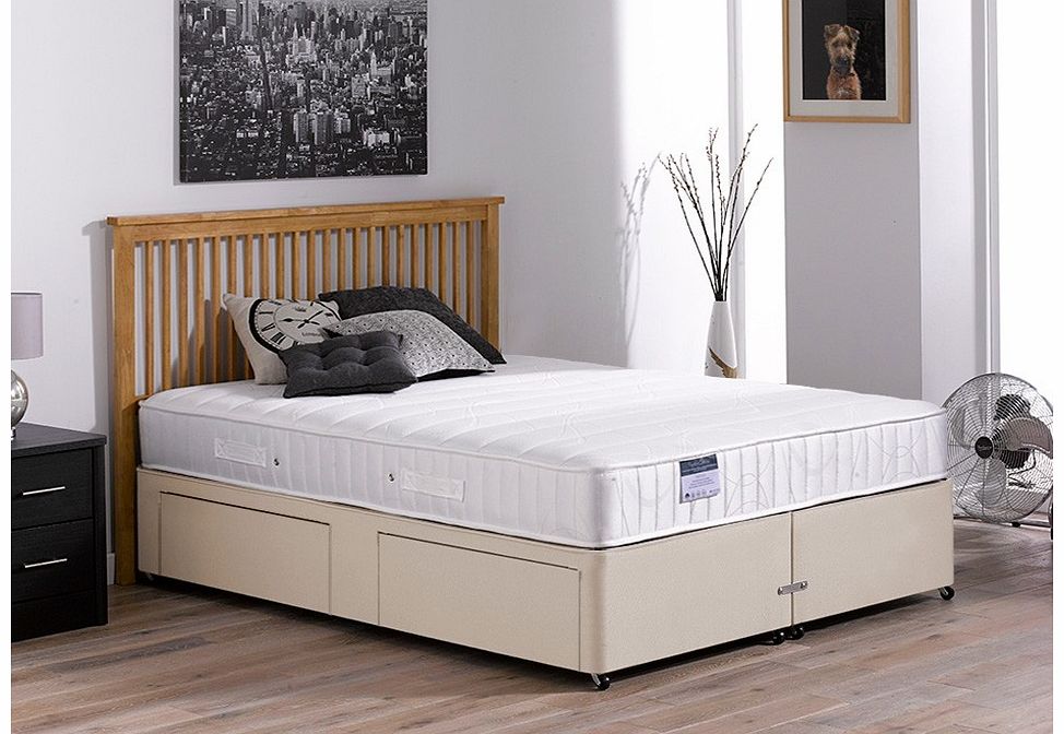 Harrison Pocket Spring Divan Bed - Medium - Beige