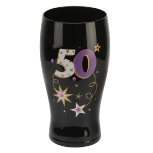 Birthday Black Beer Glass