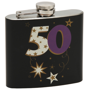 Birthday Black Hip Flask