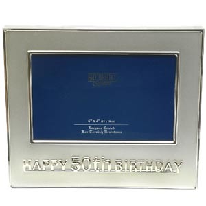 50th Birthday Photo Frame (Silver)