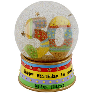 50th Birthday Water Ball Snow Globe