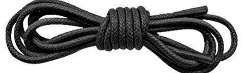 Quality Round Waxed Cotton Dress Laces 2.5mm x 75cm or 100cm (125 cm, Black)