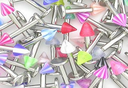 5starwarehouse 20 x Stainless Steel Spike Top Lip Studs Tragus Ear Rings Monroe Bars Labret Studs Body Piercing Makeup Jewellery