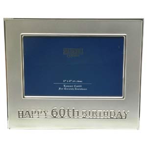 60th Birthday Photo Frame (Silver)