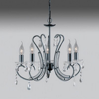 702 5 5BC - 5 Light Black Chrome Hanging Light