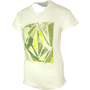 Ladies Volcom Pixel Stone SS T-Shirt. White