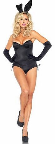 911Costume Playboy Bunny 4 Piece Set Black Small