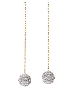 8mm Crystal Ball Pull Thru Earrings
