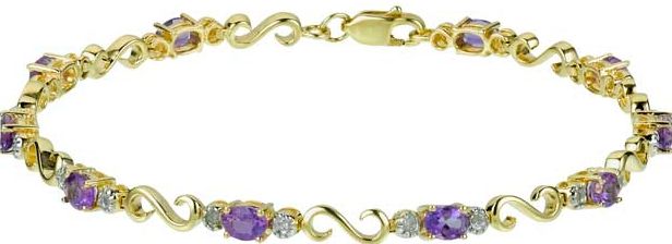 Amethyst and 0.1ct Diamond Bracelet