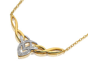 and Diamond Celtic Weave V Necklet and
