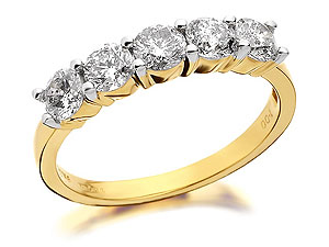 And Five Diamond Half Hoop Ring 1ct -