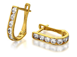 Channel Set Cubic Zirconia Huggie