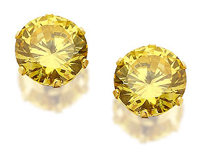 Citron Yellow Cubic Zirconia Solitaire