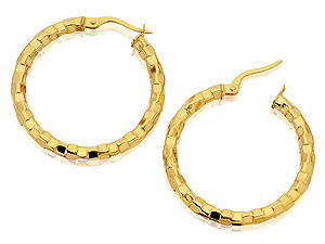 Crinkly Hoop Earrings 32mm - 072305