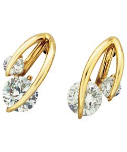 Cubic Zirconia Drop Stud Earrings