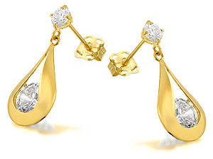 Cubic Zirconia Teardrop Earrings 18mm