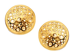 Cut Out Circle Stud Earrings 12mm -