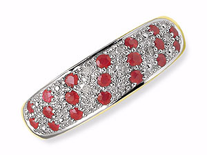 Diamond and Ruby Half Eternity Ring 048227-P