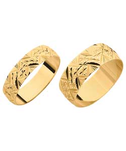 Diamond Cut Wedding Ring Box Set