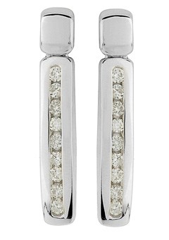 Diamond Set Drop Earrings