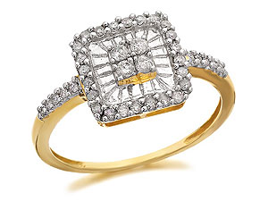 Diamond Square Cluster Ring 0.25ct -