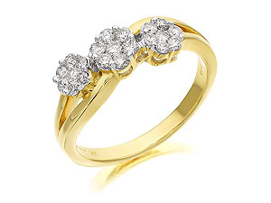 Diamond Trilogy Cluster Ring 0.5ct