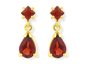 Garnet Drop Earrings 15mm - 071880