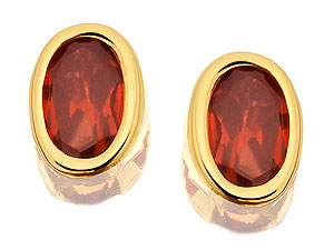 Garnet Earrings 6mm - 070451