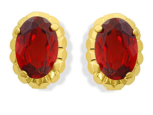 Garnet Earrings 7mm - 070459